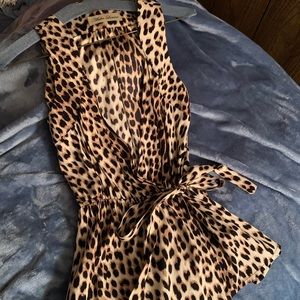 Alisha Levine Silk Leopard Wrap Tie Blouse🐆🤎🖤